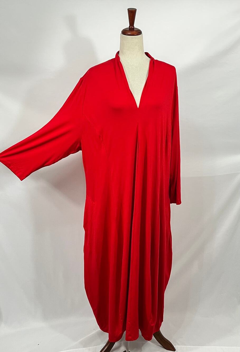 ALEMBIKA Sz 7 US 18/20 1x Red 3/4 Sleeve Dress Stretch Jersey NWT